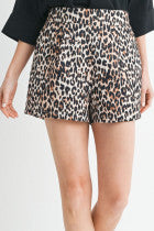 Leopard casual shorts with side pockets
