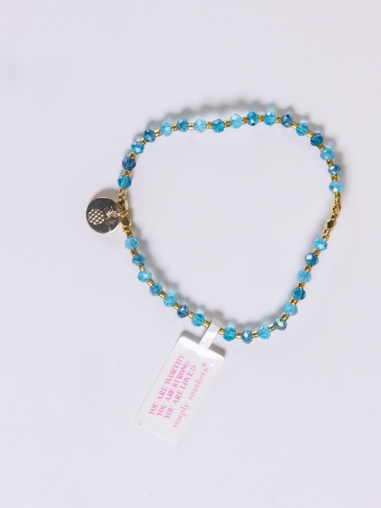 Simply Southern Turquoise and Gold Beaded Bracelet