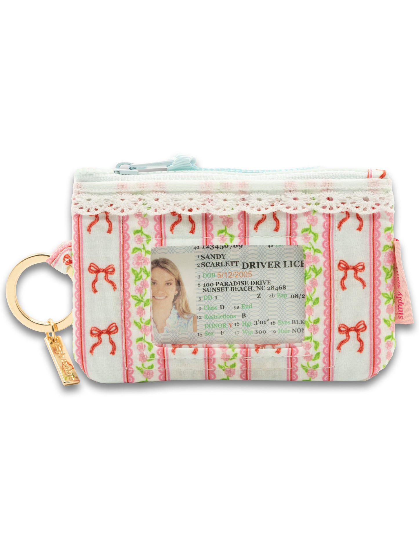 Simply Southern Lace Pink Bow ID Wallet