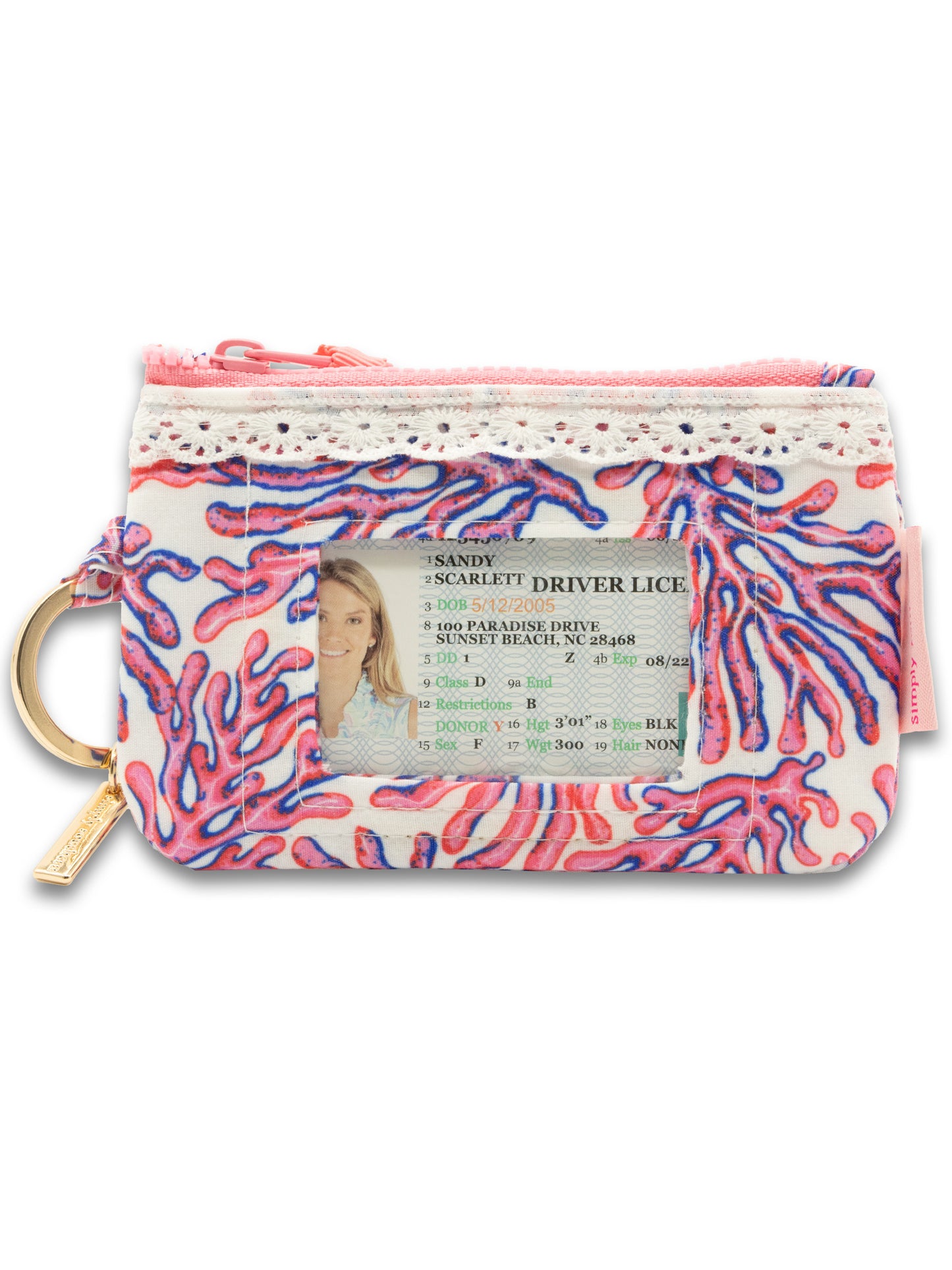 Simply Southern Lace Coral ID Wallet
