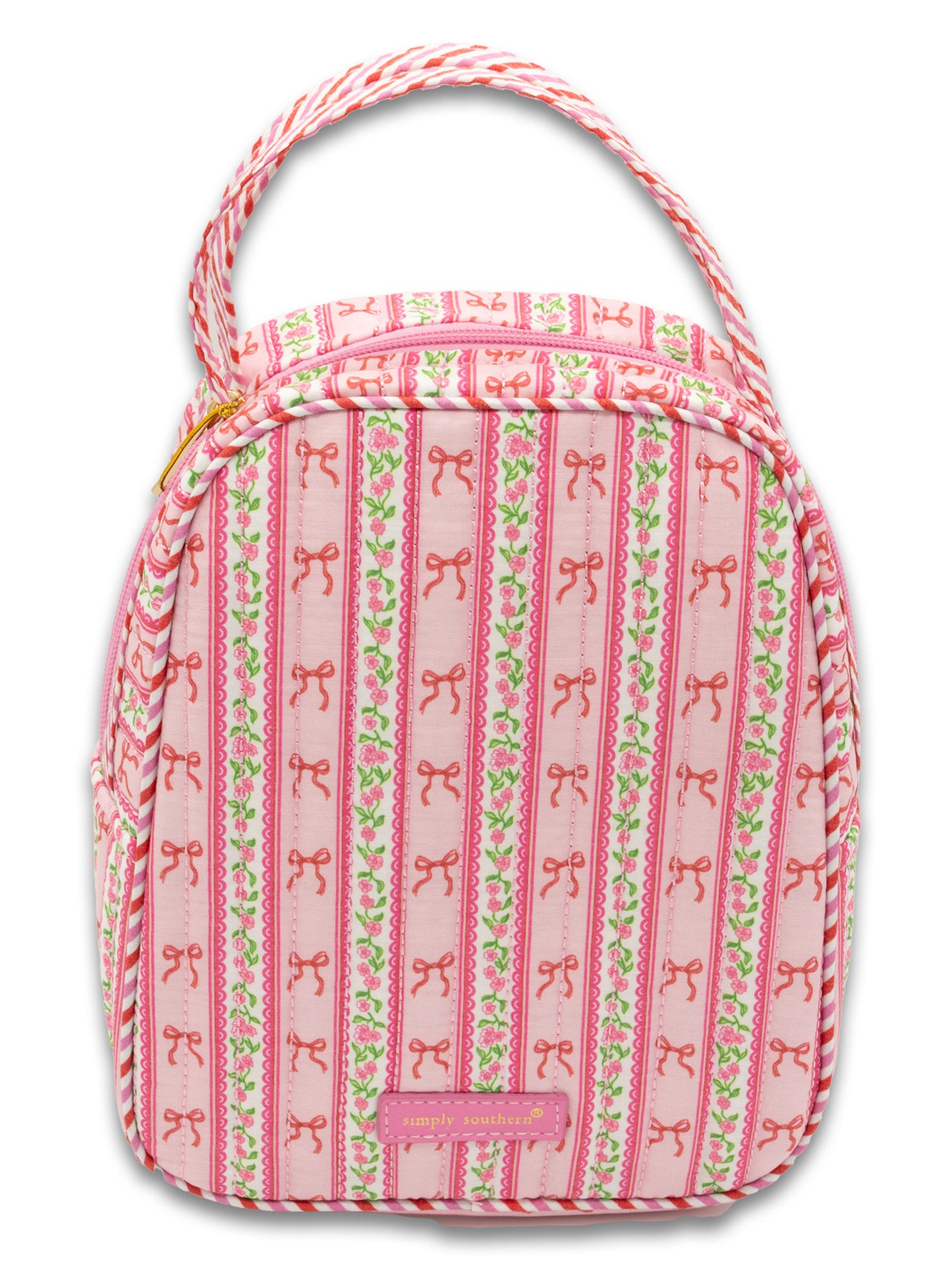 Simply Southern Quilted Pink Bow Lunchbag