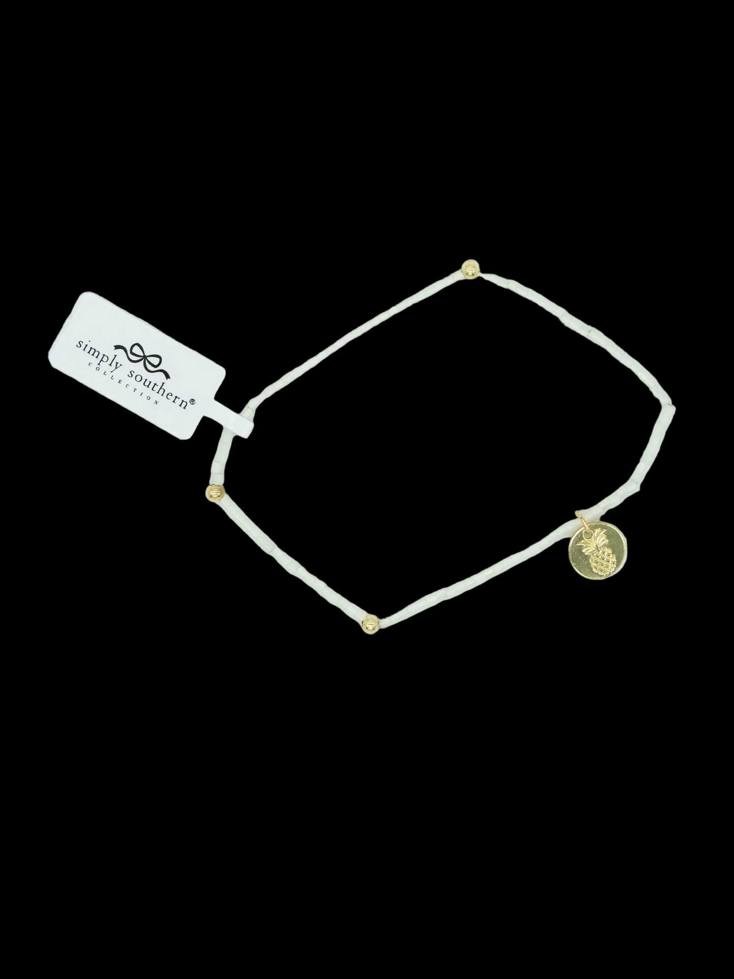Simply Southern White & Gold Beaded Bracelet