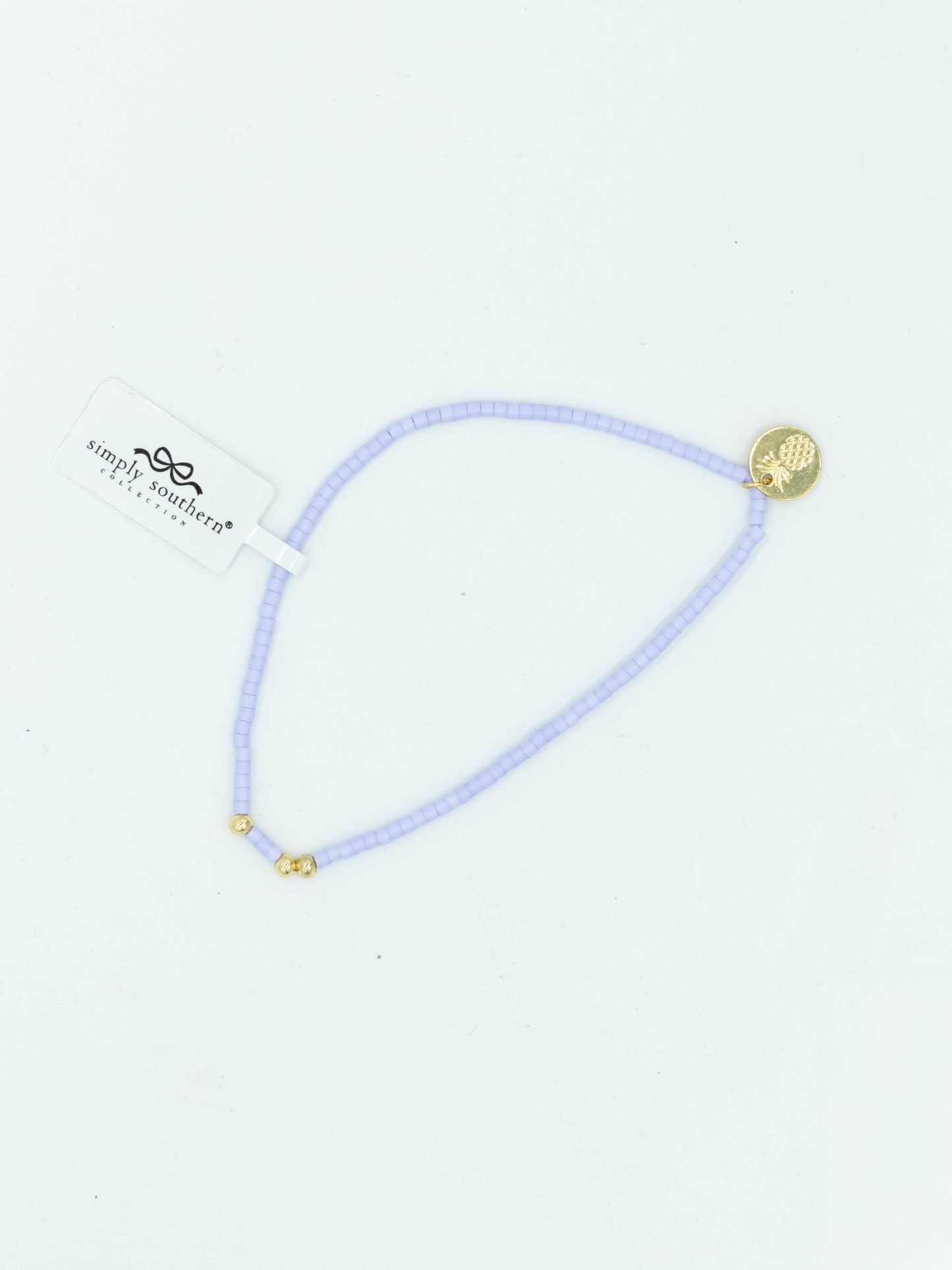 Simply Southern Lavendar & Gold Beaded Bracelet