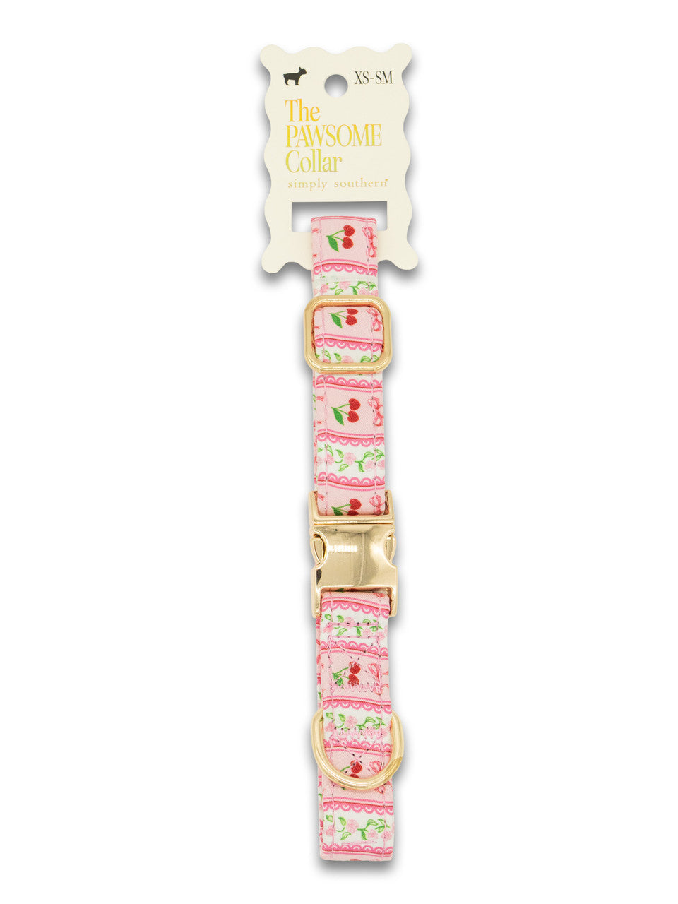 Simply Southern Cherry And Pink Bow Dog Collar