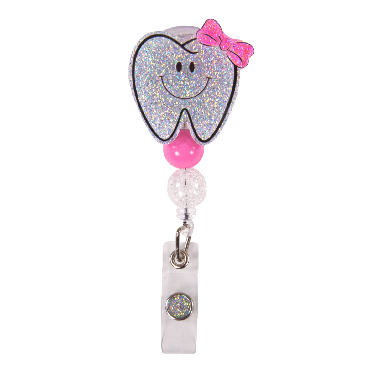Buy Retractable Badge Reel - Floral Tooth - Personalized Name