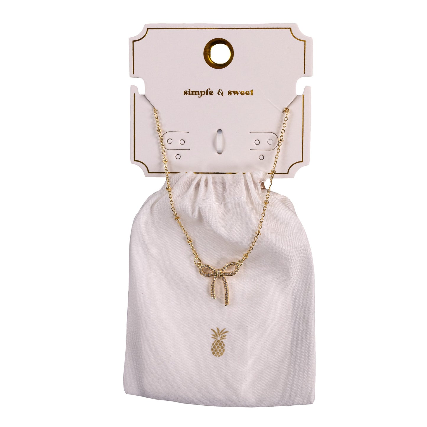 Simple word Bow necklace