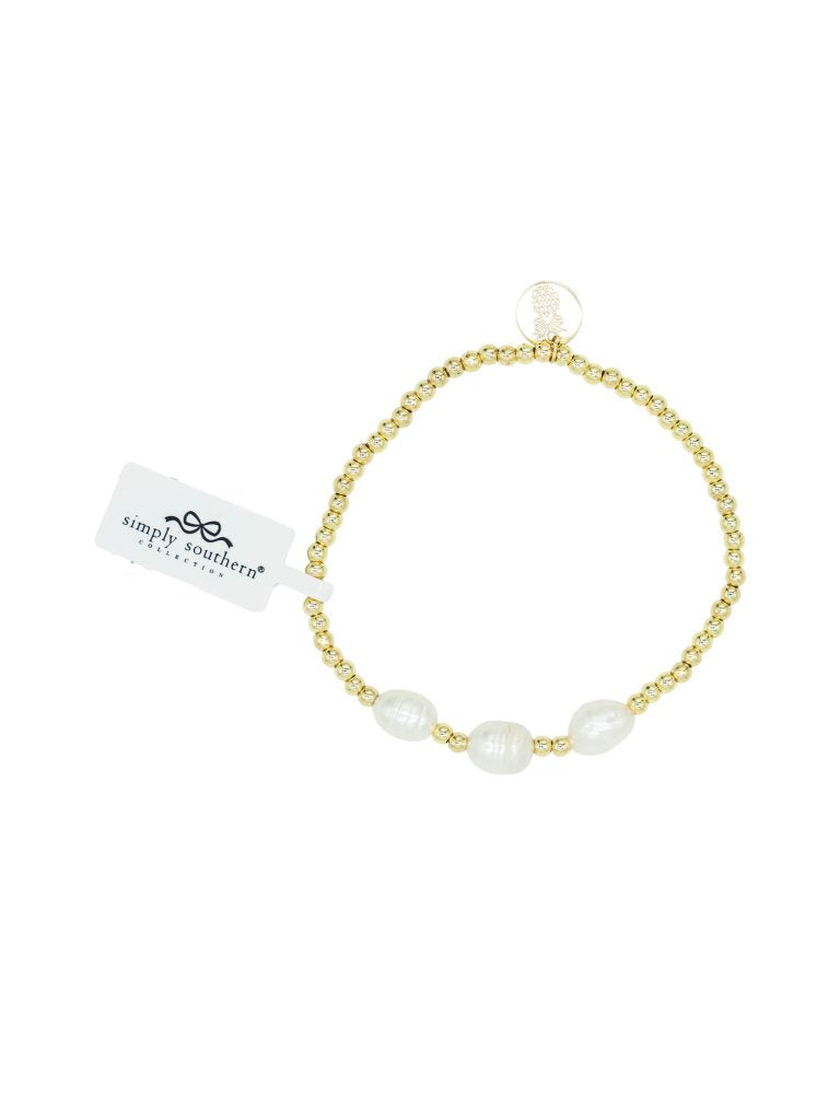 Simply Southern Three Big Pearls Beaded Bracelet