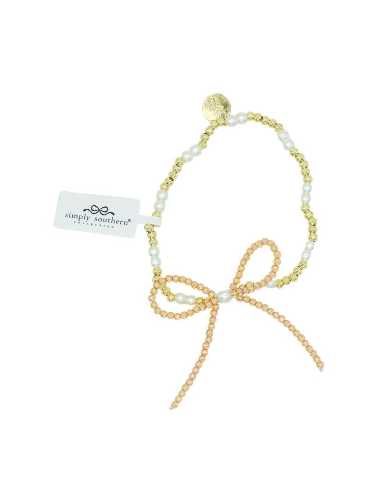 Simply Southern Gold and Pearl Bow Bracelet