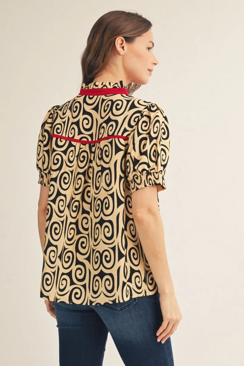 The Brianna Swirl Print Top