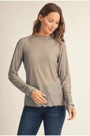 The Libby Polka Dot Mesh Top