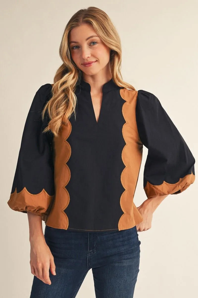 Sienna Scallop Top
