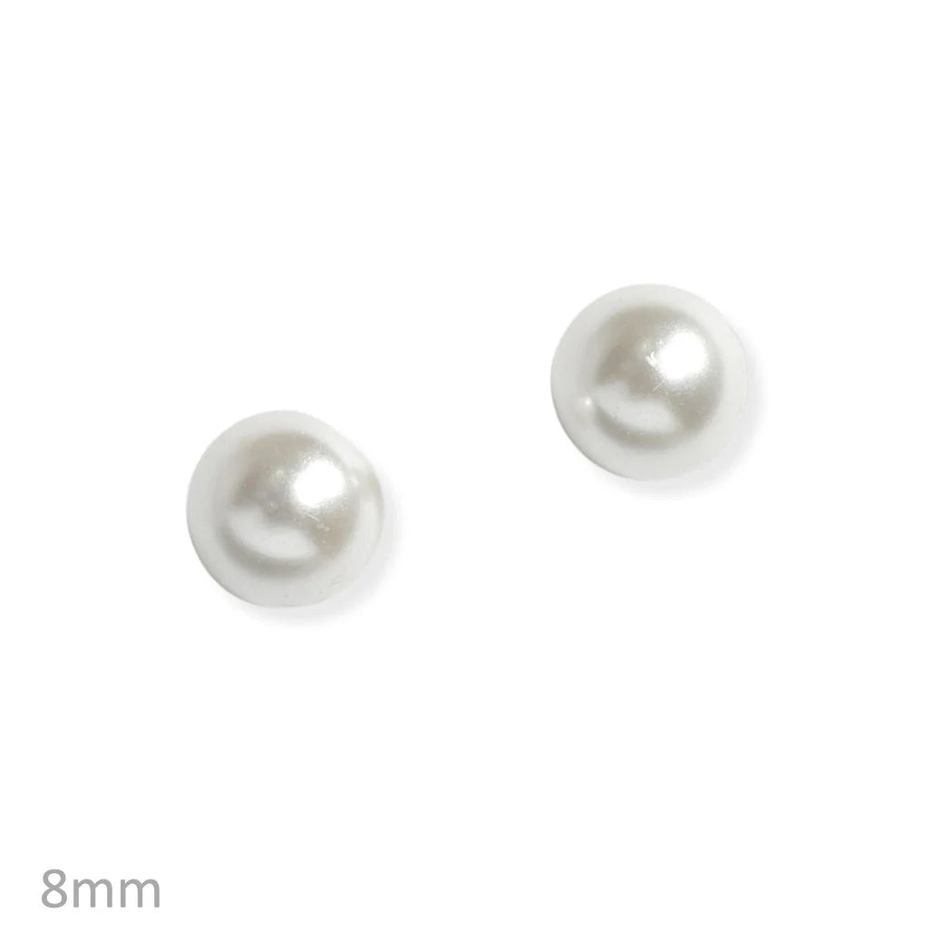 Cream 8mm Peral Earrings