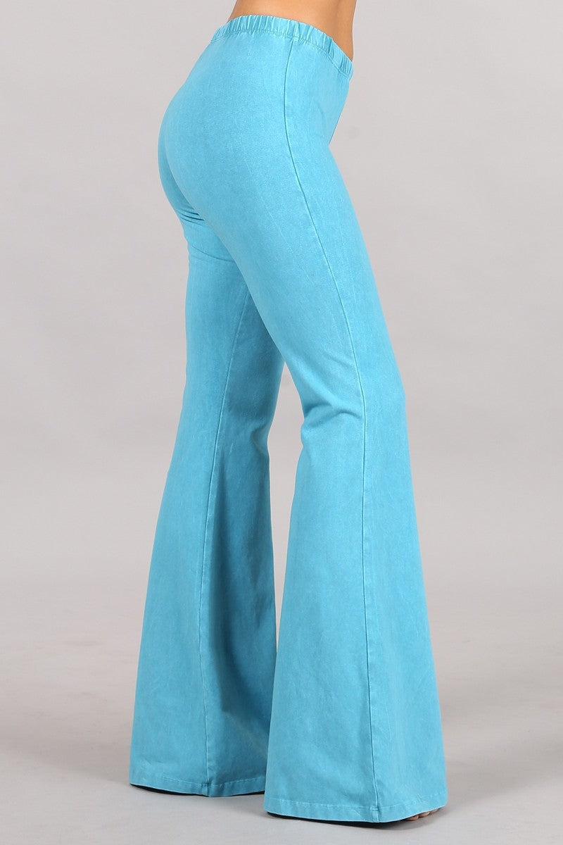 Mineral Wash Bell Bottom Stretch Pants