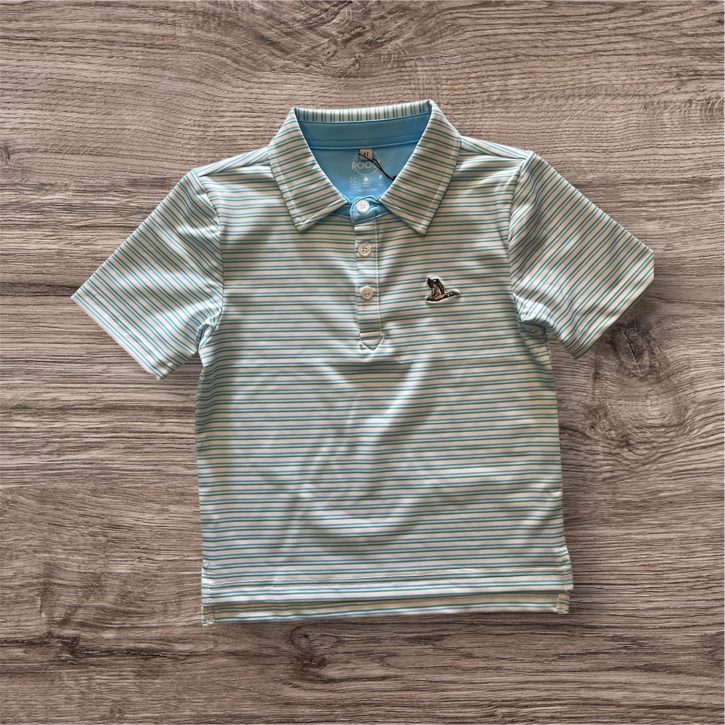 Roost Youth Blue and Green Cayuga Polo