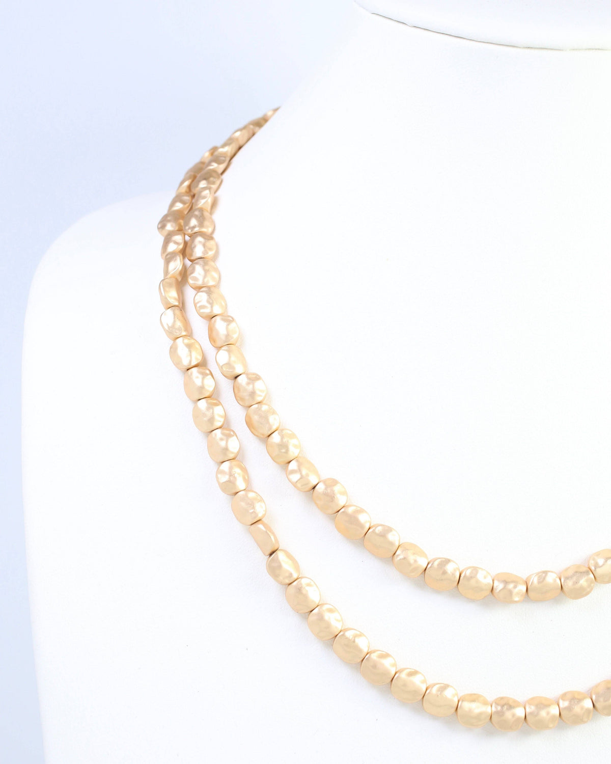 BellaMar Beaded Nugget Necklace Worn Gold: Default