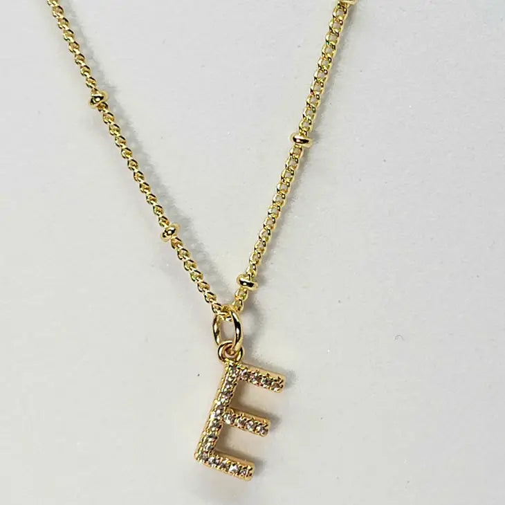 Diamond Stud Initial Necklace