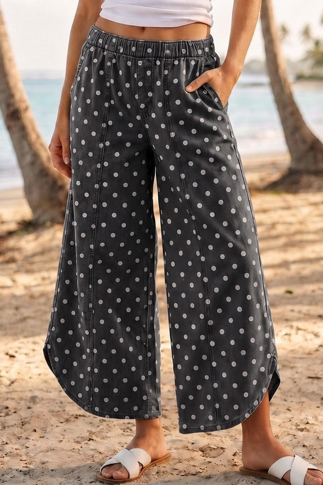 Tulip Washed Denim Relaxed Fit Jean Black Dots
