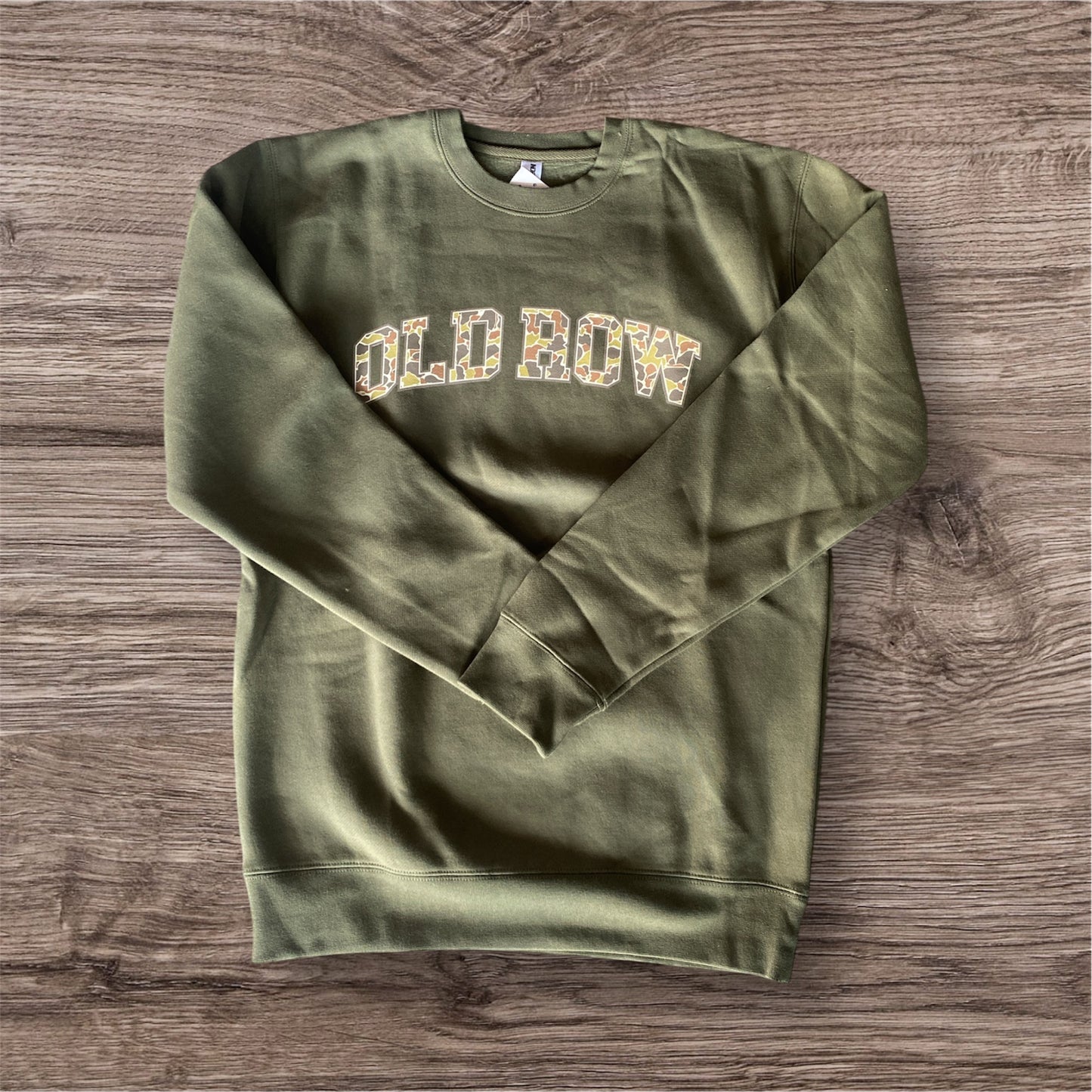Old Row Army Green and Camo Crewneck
