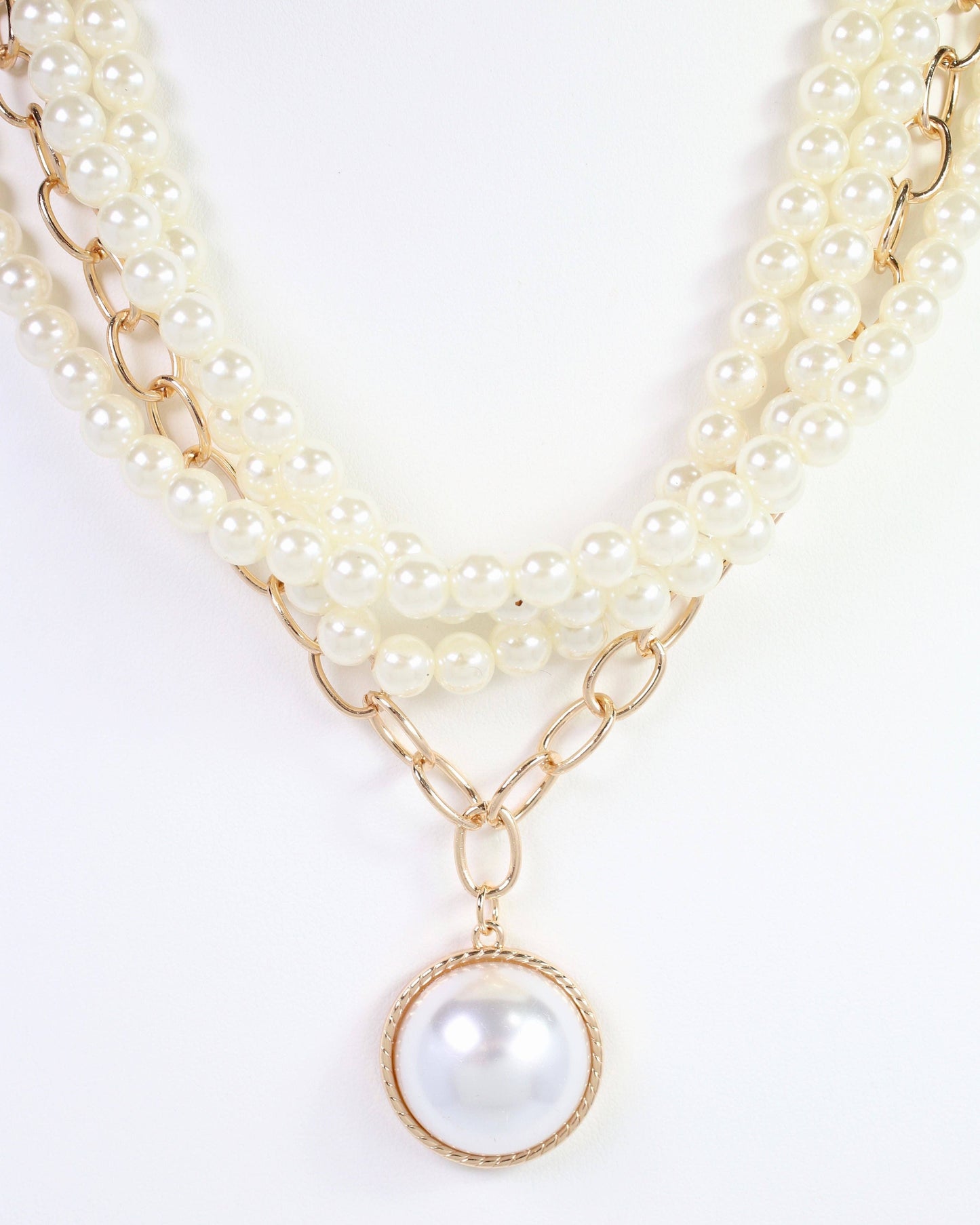 June Pearl Link Layered Necklace Gold: Default