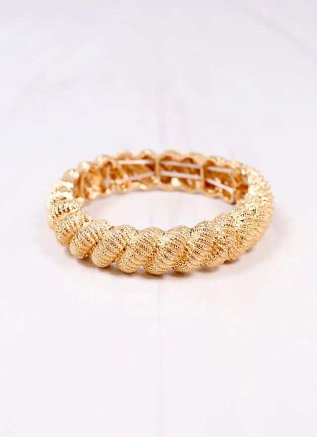Caroline Hill Governor Twisted Stretch Bracelet Gold