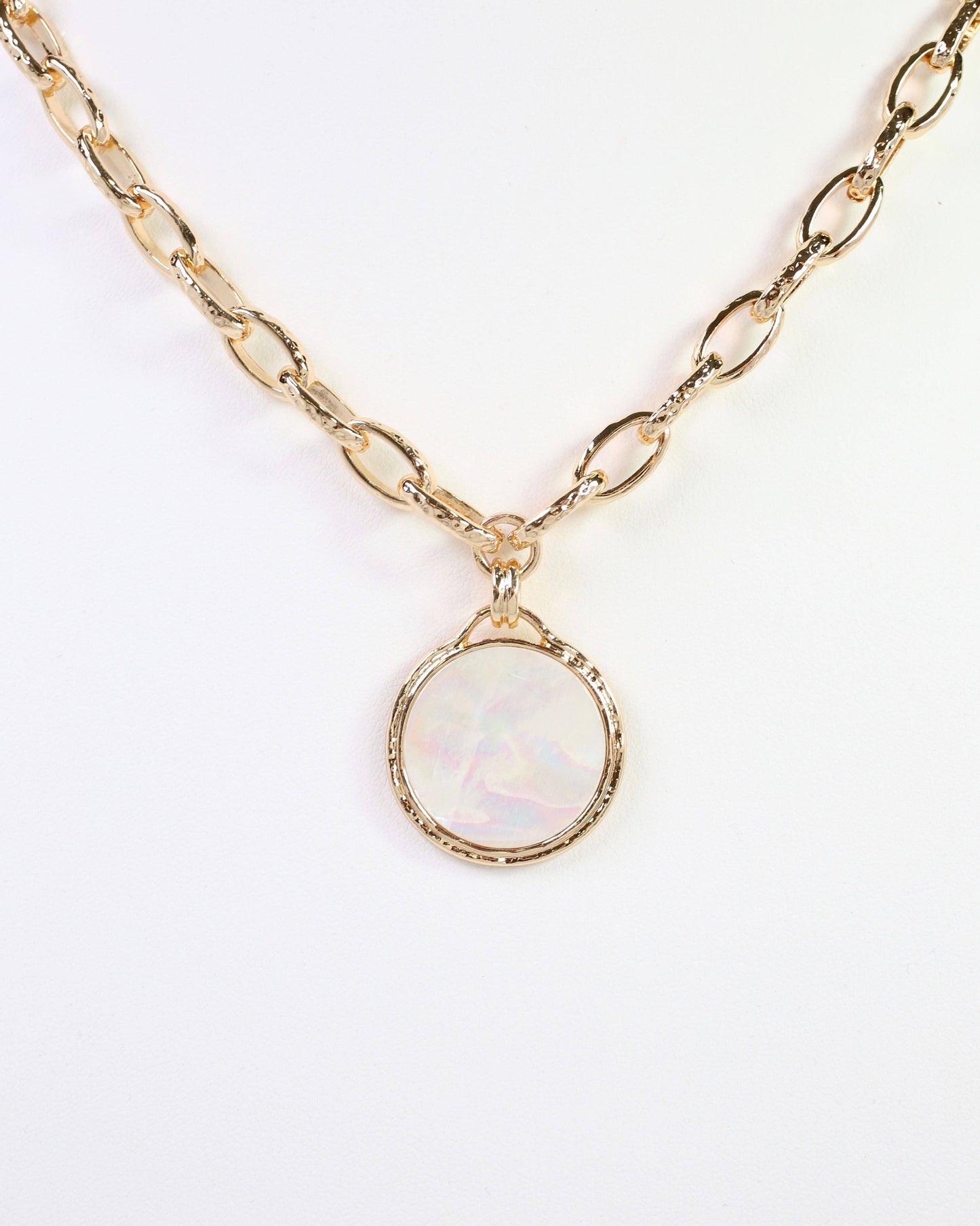 Milan Mother of Pearl Link Necklace Gold: Default
