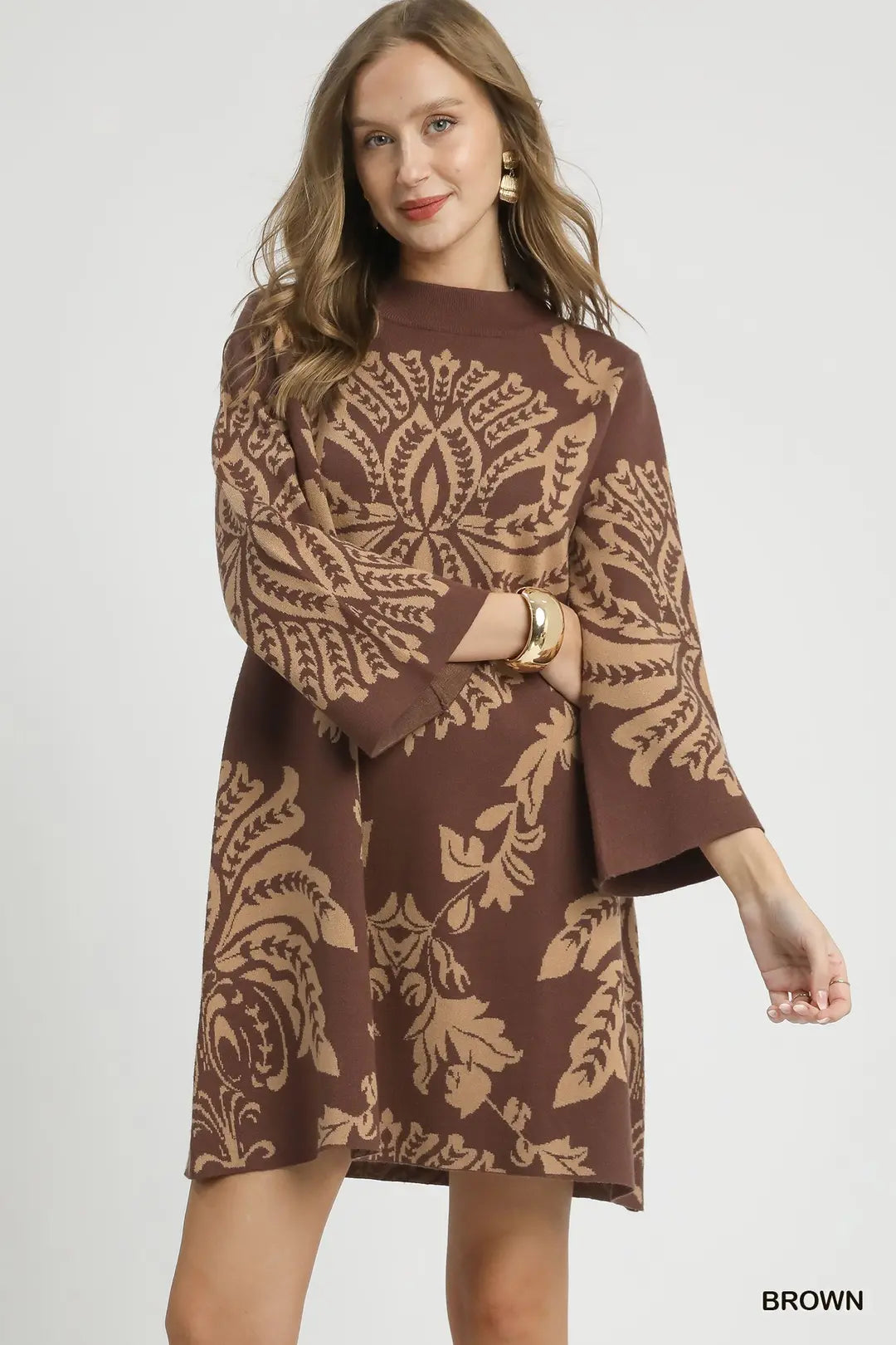 The Morgan Two Tone Abstract Print Sweater Dress