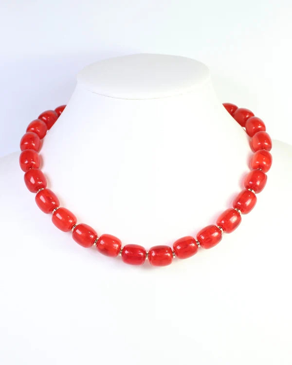 Karsyn Beaded Magnetic Necklace Red