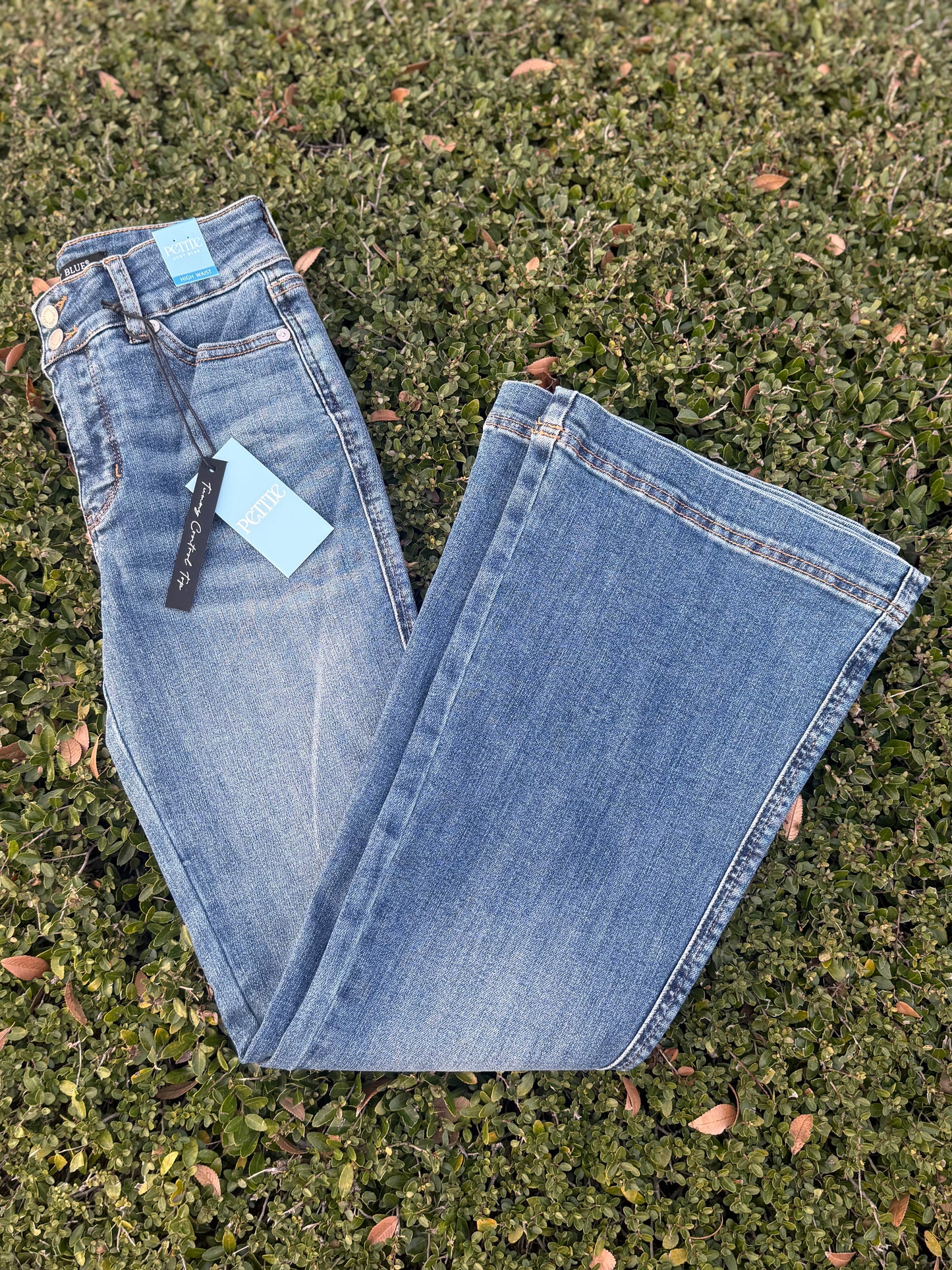 Judy Blue Petite High Waisted Flair Double Button