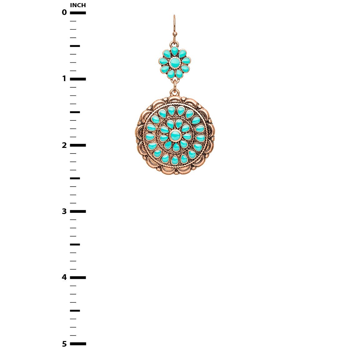 Turquoise Western Drop Earrings