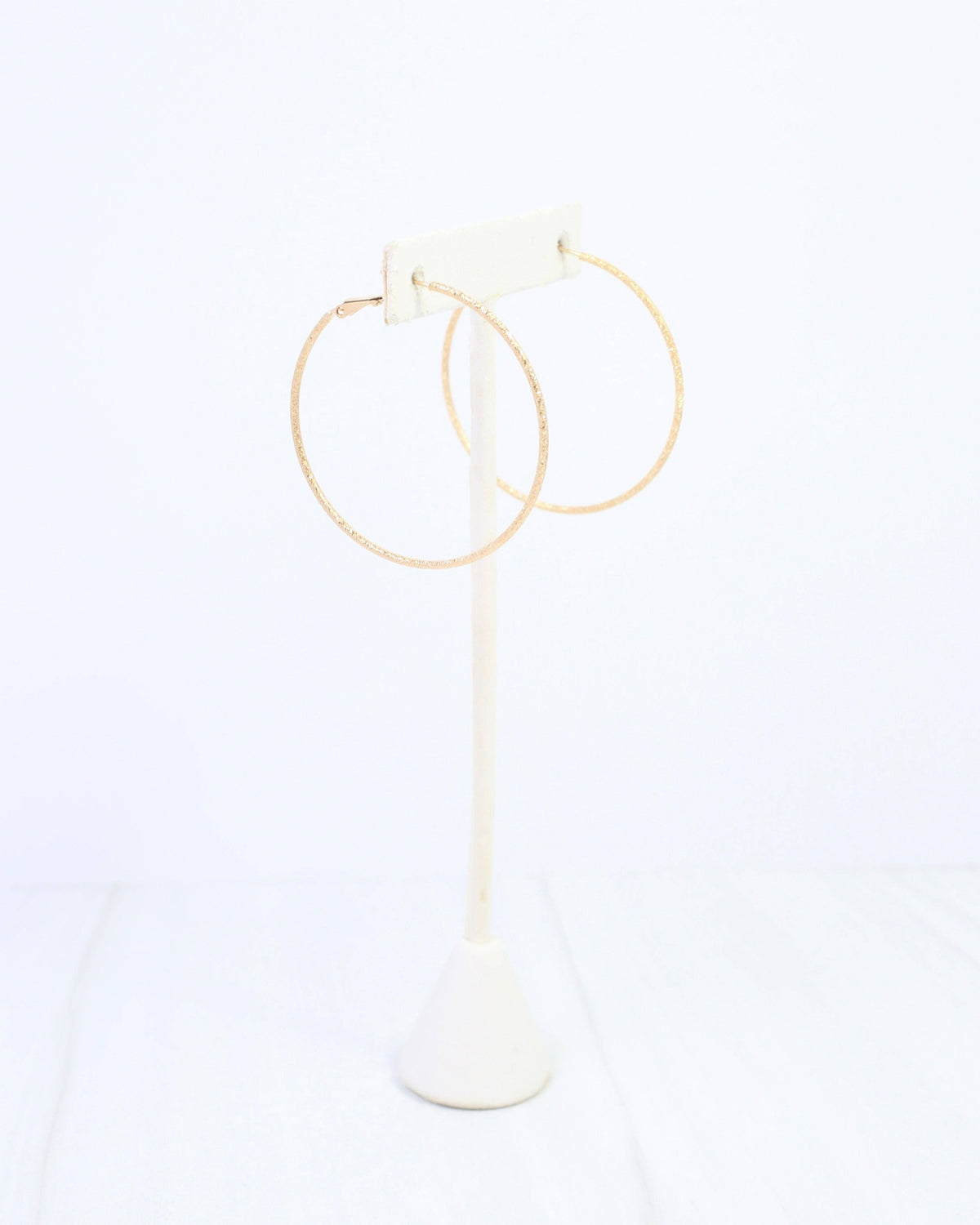 Litzy Textured Hoop Earring WR Gold: Default