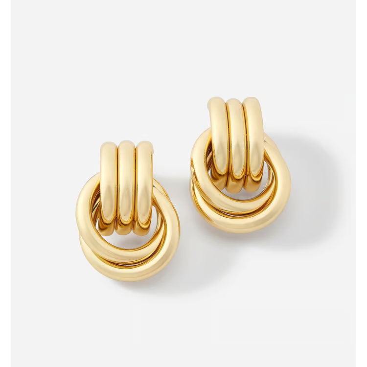 Double Knot Gold Earrings