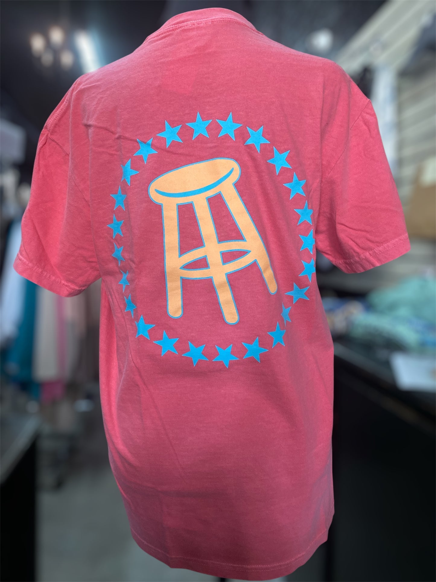 Barstool Sports Coral Stool and Stars Pocket Tee