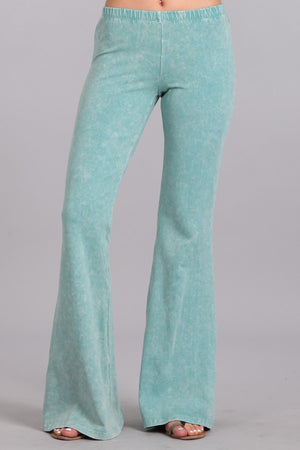 Stretch Mineral Wash Bell Bottom Flares