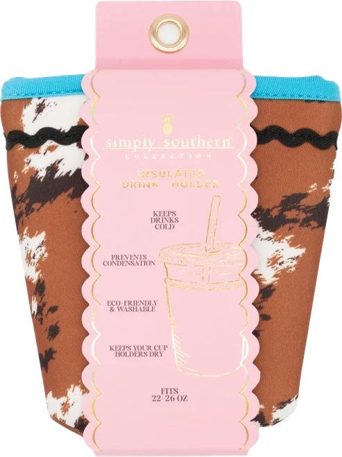 Simply Southern Drink Sleeve Cow Print