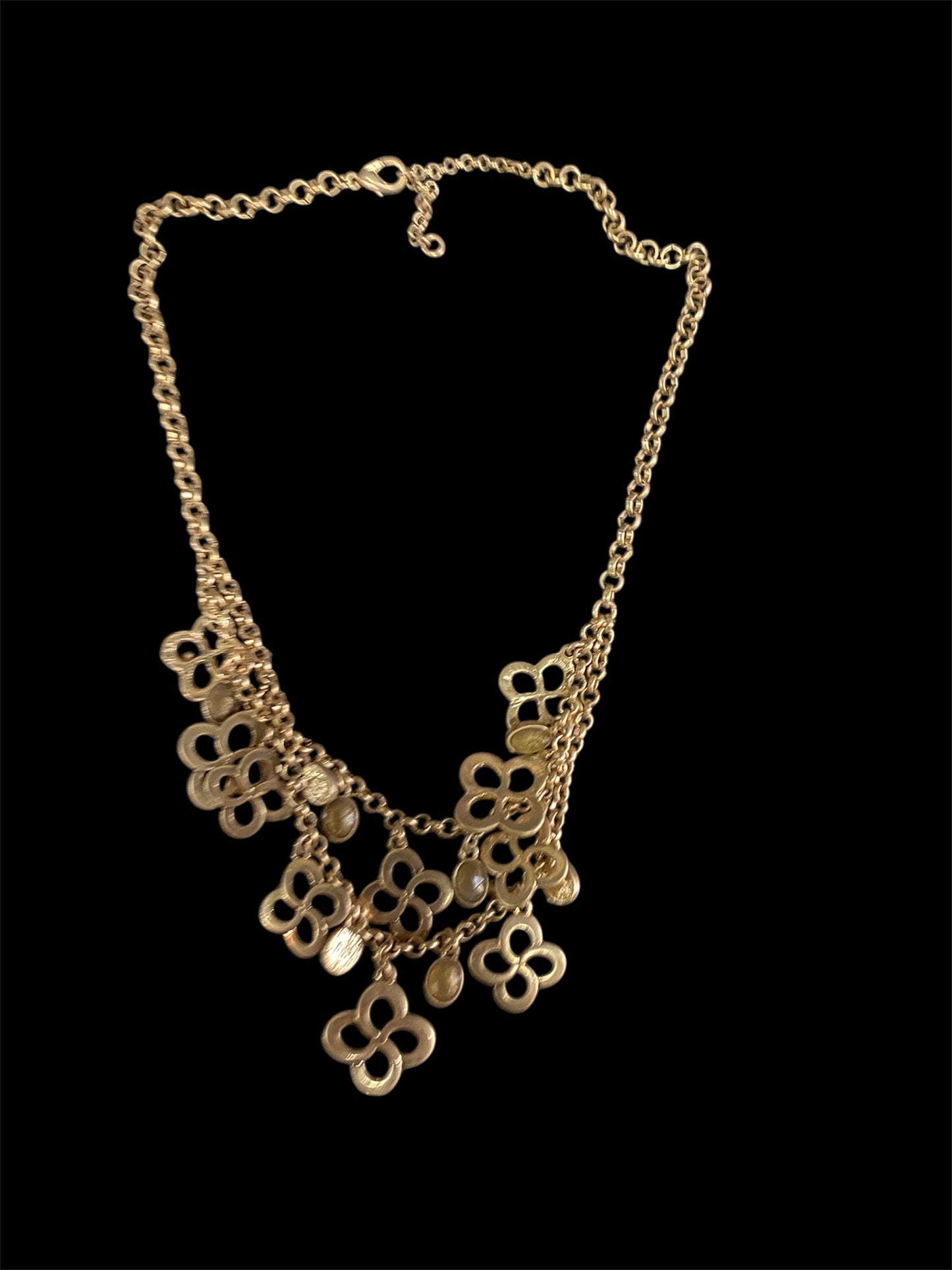 Gold Clover Pendant Layered Necklace