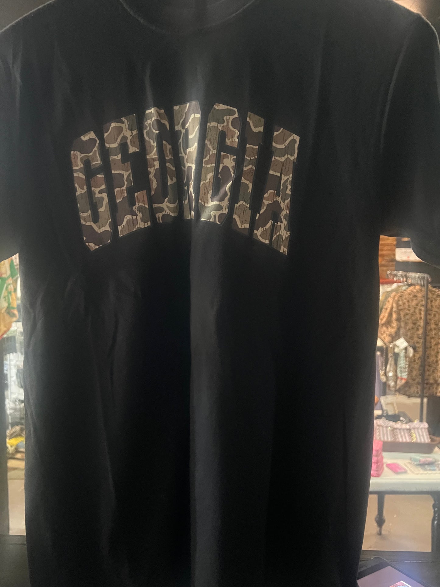3 Kids & a Press Black And Camo Georgia Tee