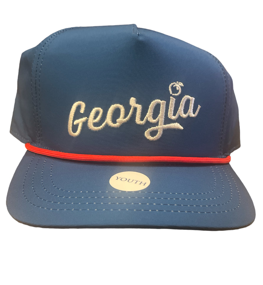 Youth Peach State Pride Blue/Red rope hat