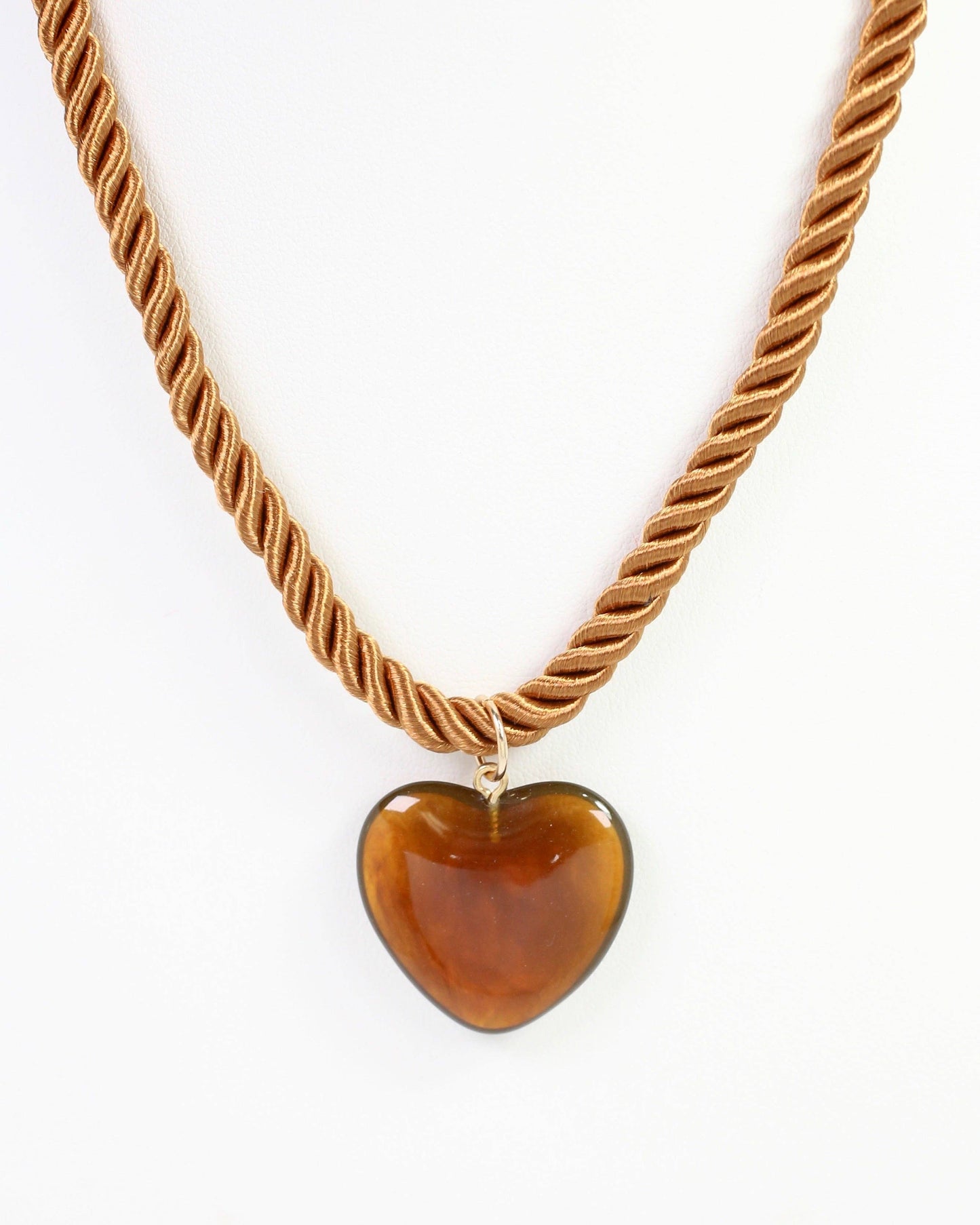 Hartford Brown Corded Heart Pendant Necklace