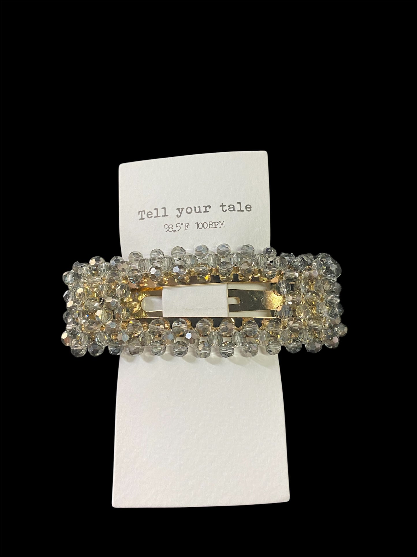 Gold and Grey Beaded Hair Clip