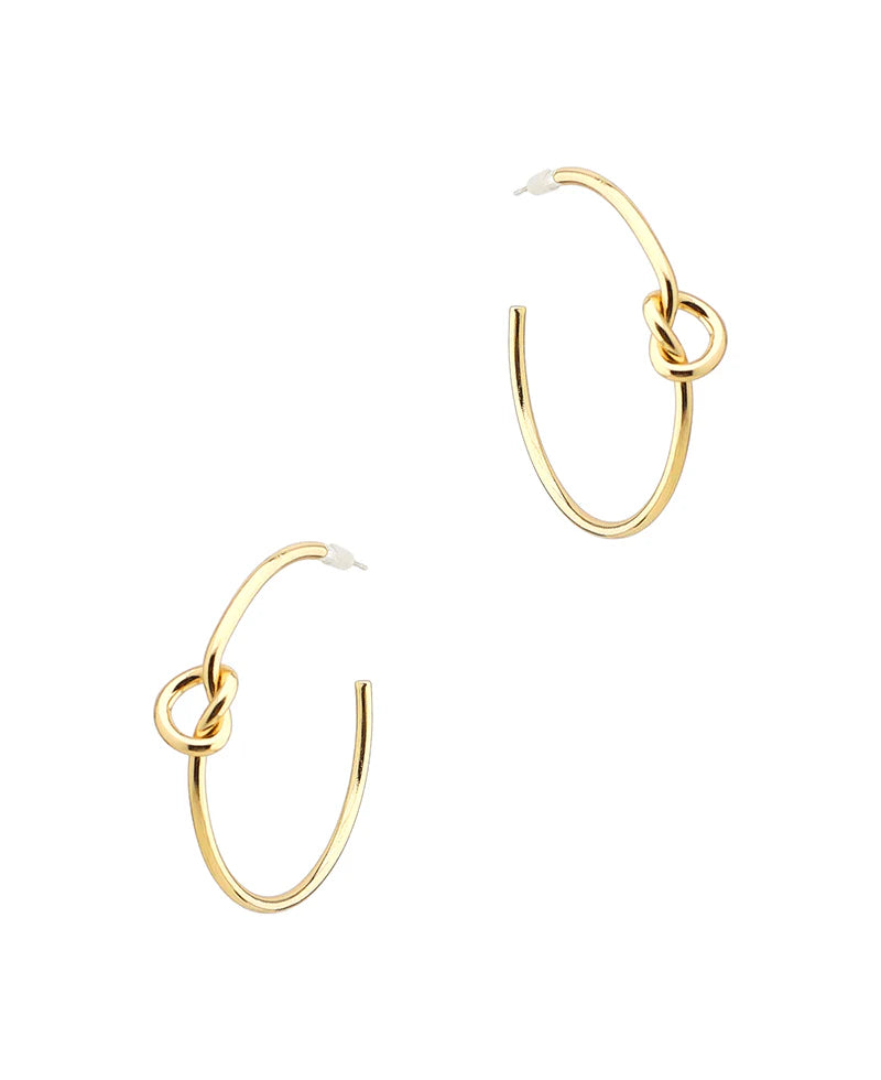 Gold Knot Hoop Earrings
