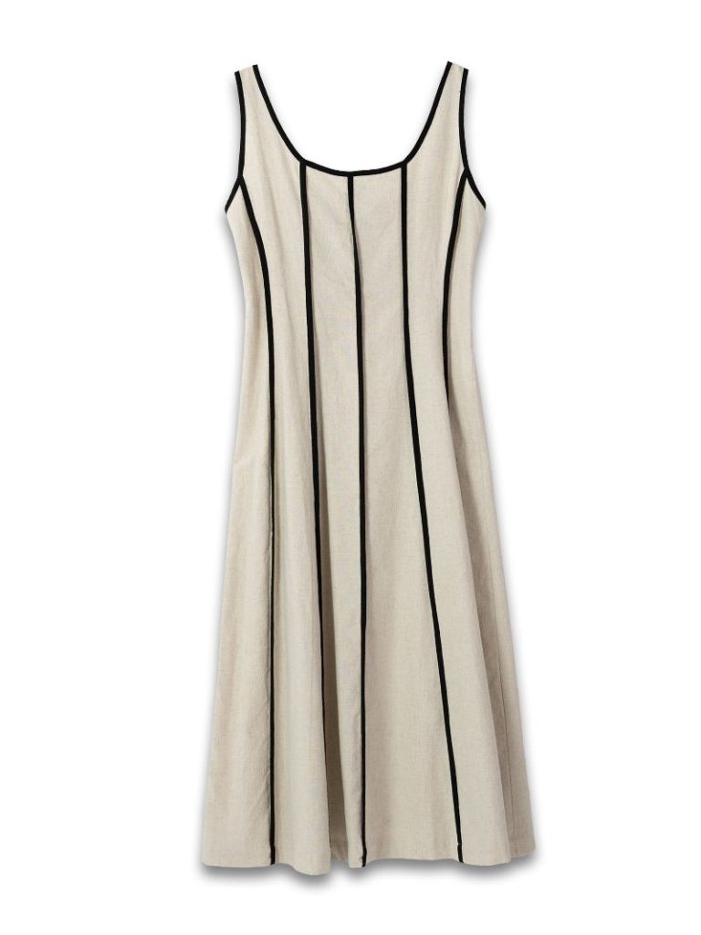 Simply Southern Ivory Linen Contrast Dress