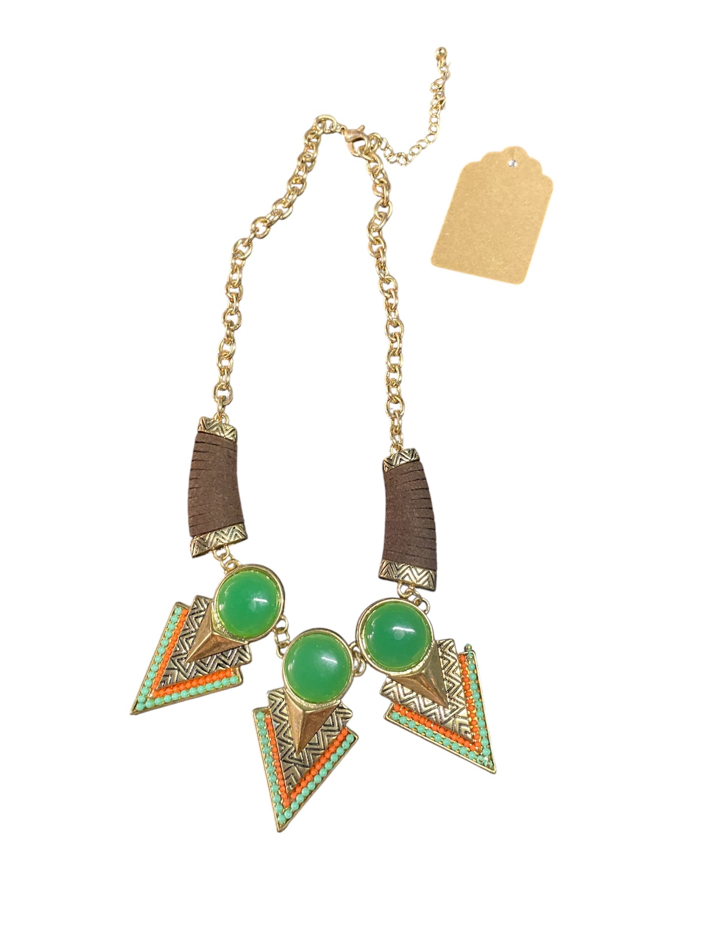 Gold Boho and gem Necklace