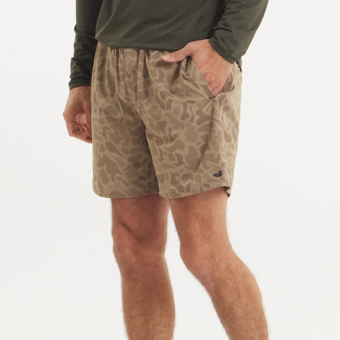 Southern Marsh Brown Billfish Liined Preformance Camo Shorts