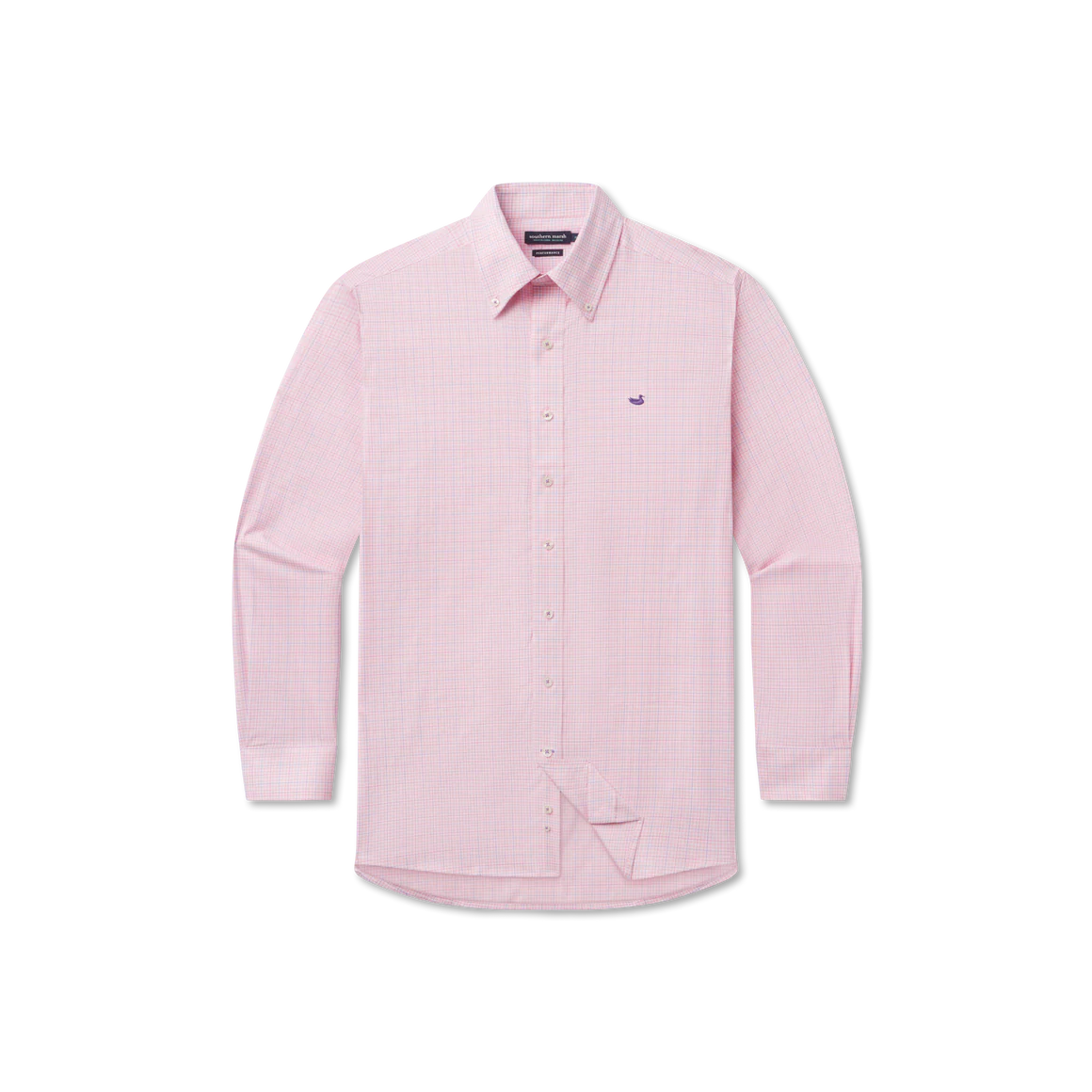 Southern Marsh Dyer Performance Gingham Dress Shirt- Camelia & Warf Purple