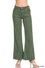 Zenana Dk Olive Denium Mid Rise Pants