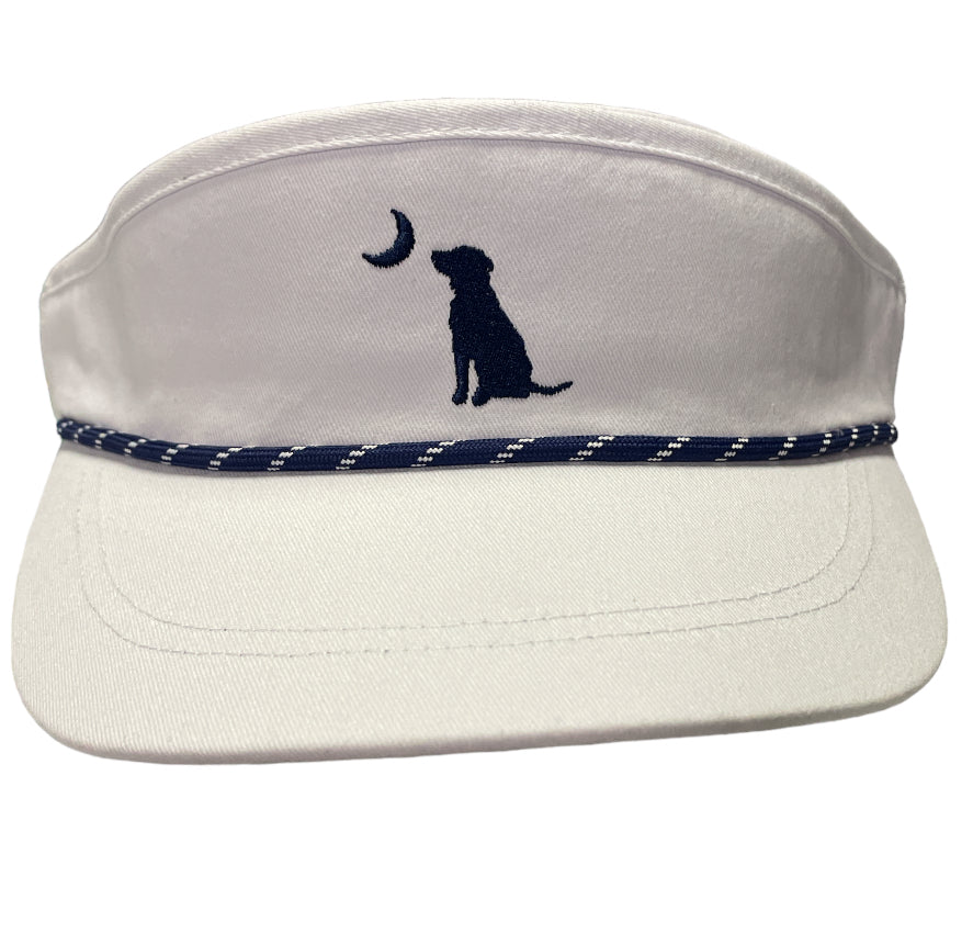 Local Boy White Dog and Moon Visor Hat