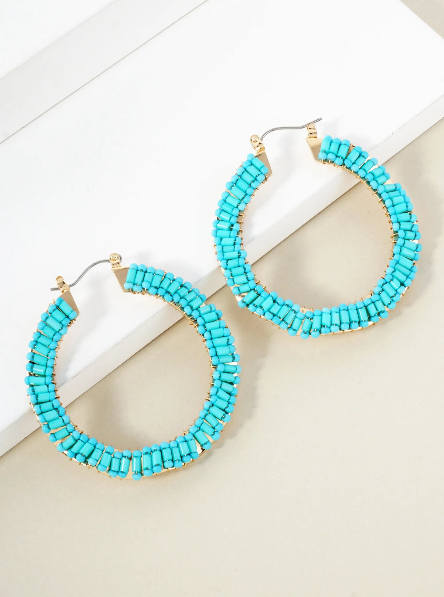 Wavy Hinged Hoop Earrings