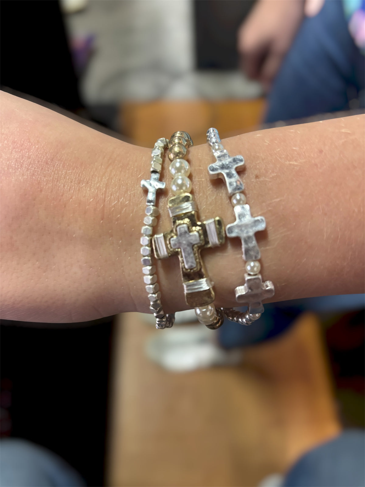 3 laryed cross bracelet