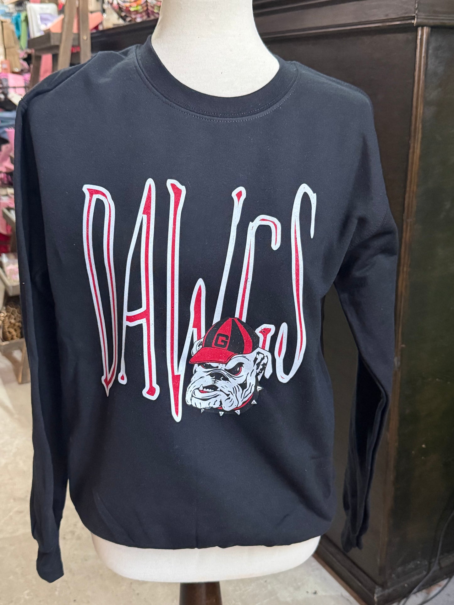 Simply You UGA "DAWGS" Distressed Sweatshirt
