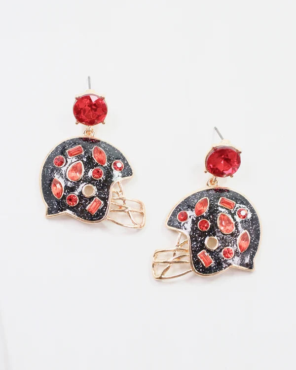 Halsey Helmet Earring Black Red